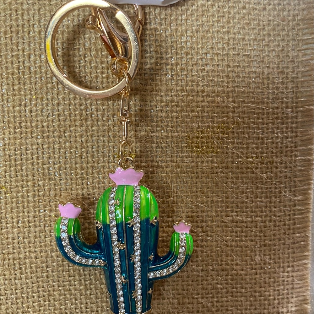 Cactus Keychain with Rhinestones